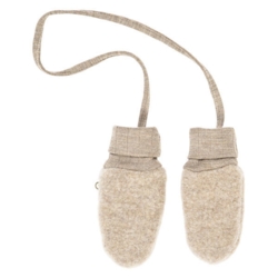 Woolly fleece mittens, balsam melange
