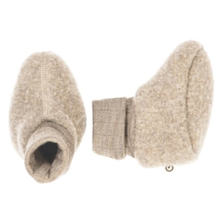 Woolly fleece booties, balsam melange
