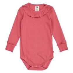 Cozy me rib frill collar l/s body, Baroque rose