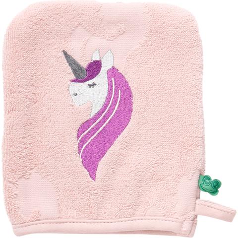 Vaskehandske, rosa med Unicorn