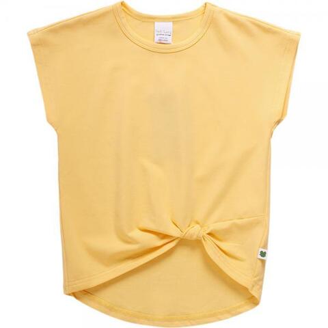 T-shirt med pynteknude, gul