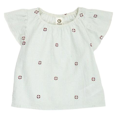 Seersucker stripe frill s/s T baby