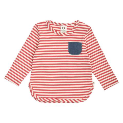 Rib stripe pocket T baby