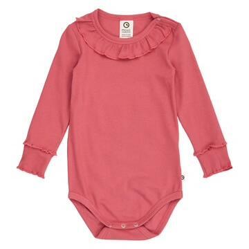 Cozy me rib frill collar l/s body, Baroque rose