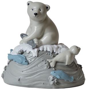 Sparebøsse, Isbjørn med sæl og fisk