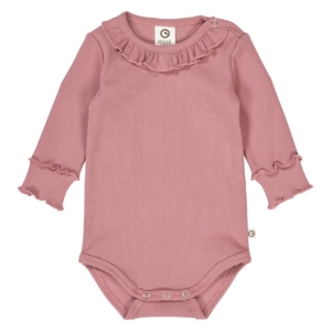 Cozy me rib frill collar, nostalgia rose